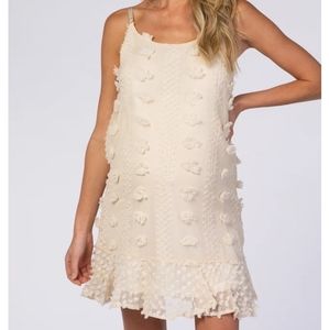 Nwt pinkblush maternity textured cream dress